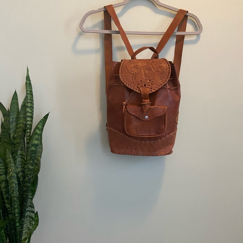 Vintage leather backpack